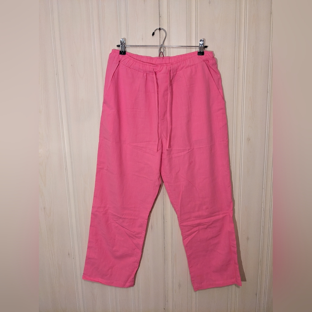 Pink Martini Bright Pink Airy Lighweight Cropped Pants